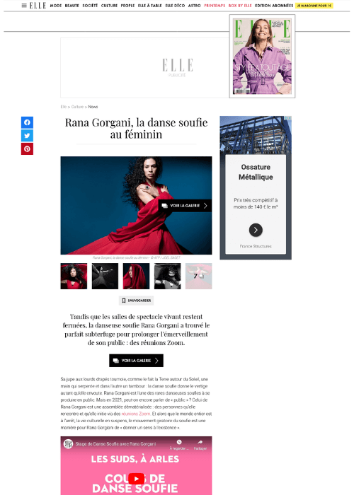 Rana Gorgani la danse soufie au féminin - Elle
